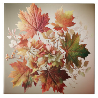 Höst löv och blommor i Fall Bouquet Art Kakelplatta