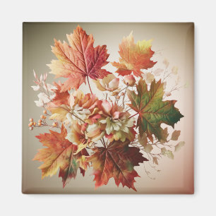 Höst löv och blommor i Fall Bouquet Art Magnet