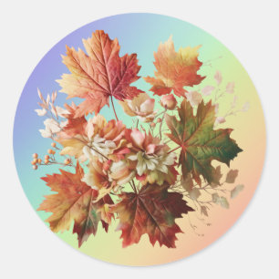 Höst löv och blommor i Fall Bouquet Art Runt Klistermärke