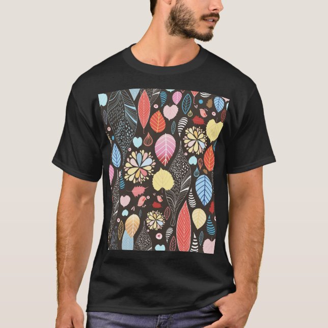 Höst löv och fåglar. t shirt (Framsida)