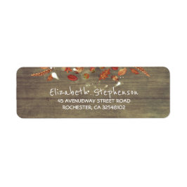 Höst löv och Fireflies Rustic Bröllop Returadress Etikett