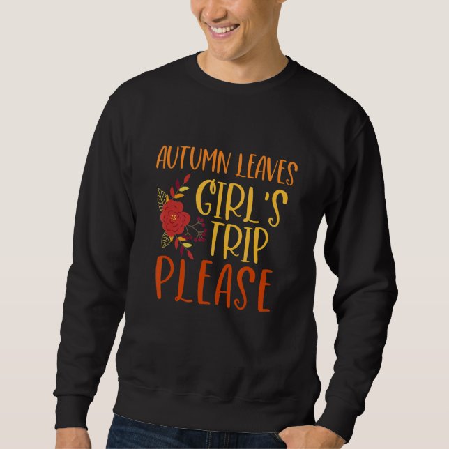 Höst löv och flickor Resa, snälla Fall Girl Squa Lång Ärmad Tröja (Framsida)