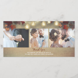 Höst löv och Mason Burk Photo Bröllop Tack Kort