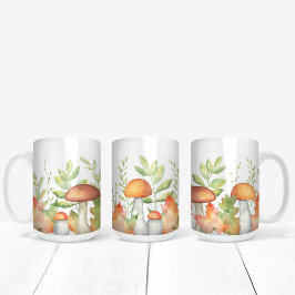 Höst löv och Mushroom Illustration Kaffemugg