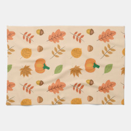 Höst löv och Orange Pumpkins Mönster Kökshandduk