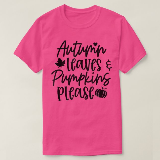 Höst löv och pumpa, snälla Fall Älskare Tack T Shirt (Design framsida)