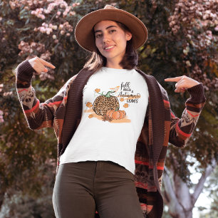 Höst löv och Pumpkin Säsong T Shirt