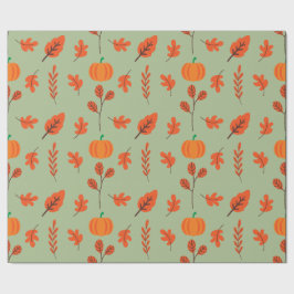 Höst löv och Pumpkin Sömlös Wrapping Papper Presentpapper