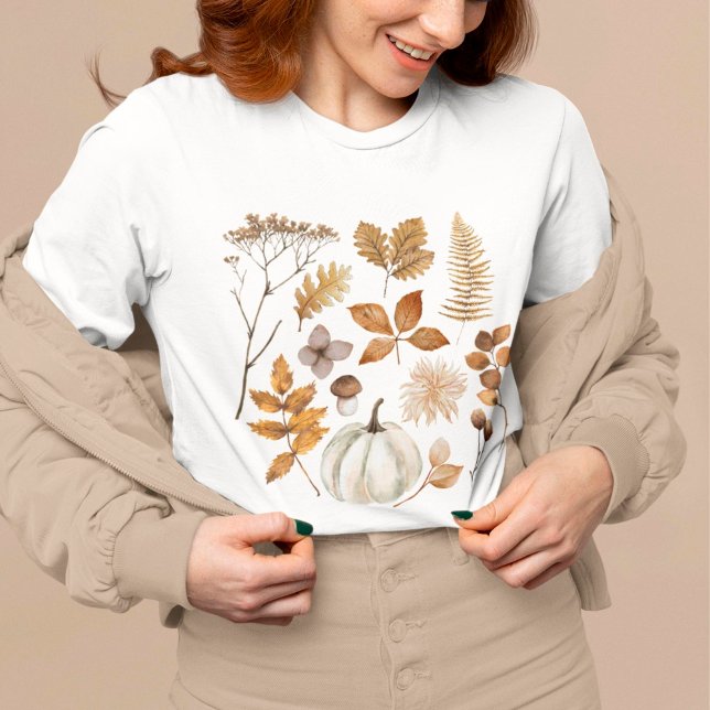 Höst löv och Pumpkin T Shirt (Skapare uppladdad)