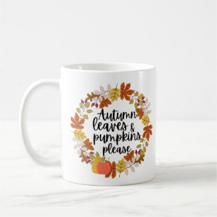 Höst löv och Pumpkin, tack Kaffemugg