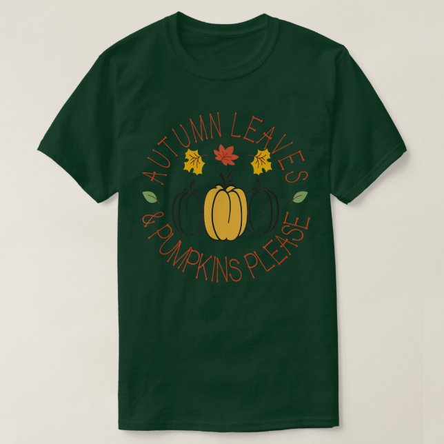 Höst löv och Pumpkins Fall Graphic Art T Shirt (Design framsida)