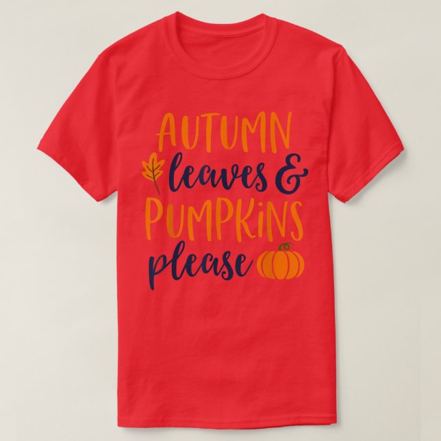 Höst löv och Pumpkins Fall Tshirt Women T Shirt (Design framsida)