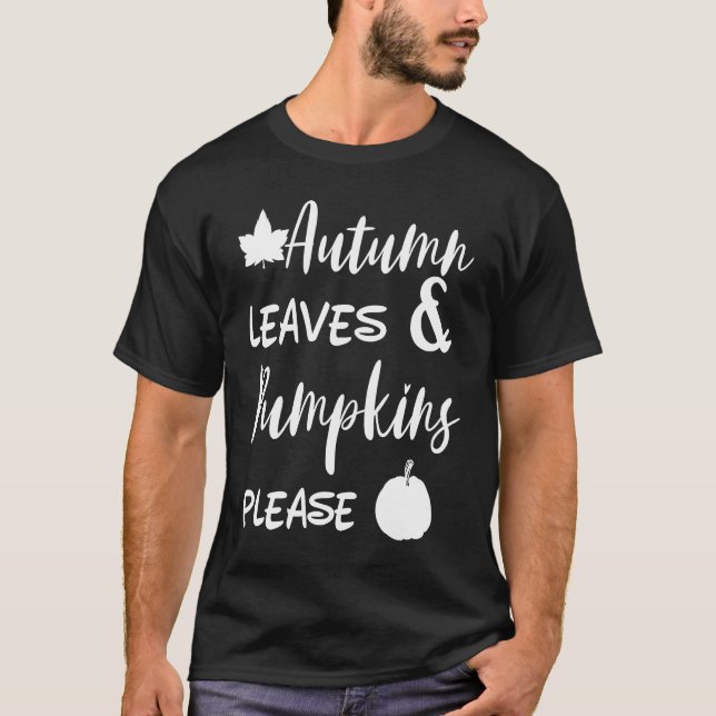 Höst löv och Pumpkins, Halloween Spice T Shirt (Framsida)