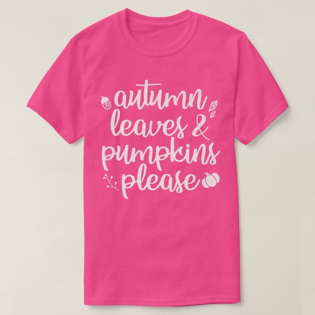 Höst löv och Pumpkins Snälla Fall T Shirt (Design framsida)