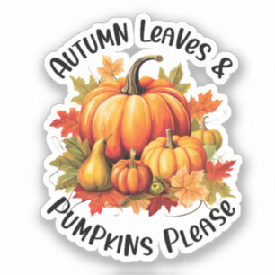 Höst löv och Pumpkins Snälla Klistermärken