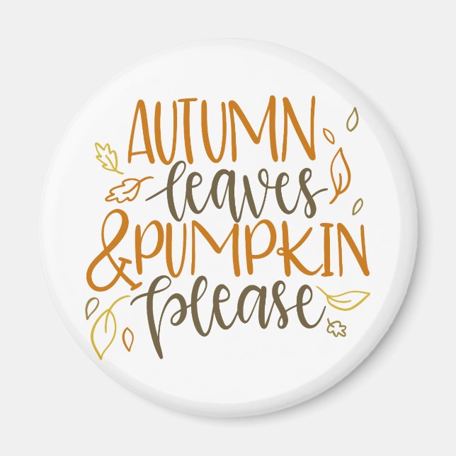 Höst löv och Pumpkins Snälla Magnet (Framsidan)