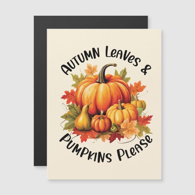 Höst löv och Pumpkins Snälla - Whimsical Fall (Fram/baksida)