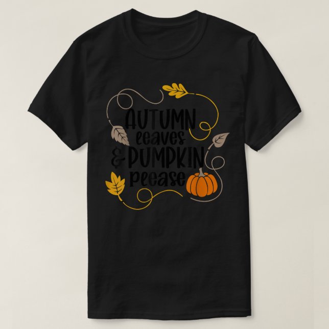 Höst löv och pumpor, byt ut Lämna mot kula T Shirt (Design framsida)