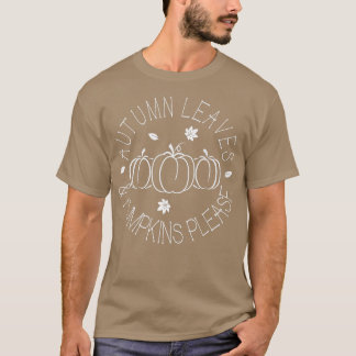Höst löv och pumpor, minimalistgrafi t shirt