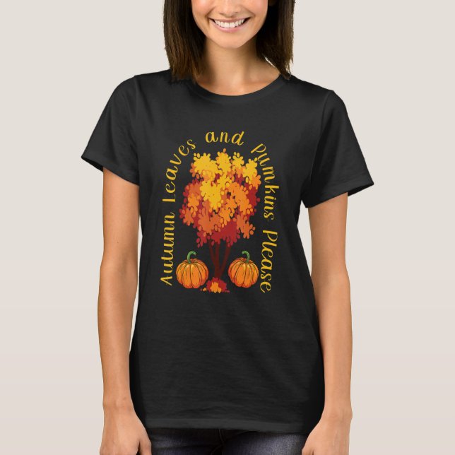 Höst löv och pumpor, sluta Träd T Shirt (Framsida)