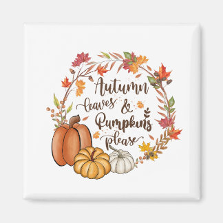 Höst löv och pumpor tack magnet