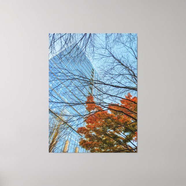 Höst löv och Skyline Canvastryck (Framsida)