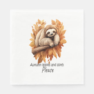 Höst löv och Sloth, tack Pappersservett