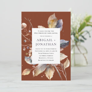 Höst löv om Terracotta Christian Bible Bröllop Inbjudningar