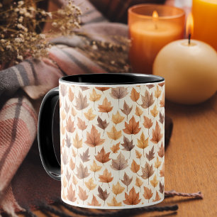 Höst löv Orange Maple Löv Mönster höst i Mugg