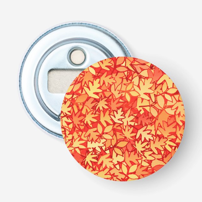 Höst löv, orange och guld flasköppnare (Framsidan)