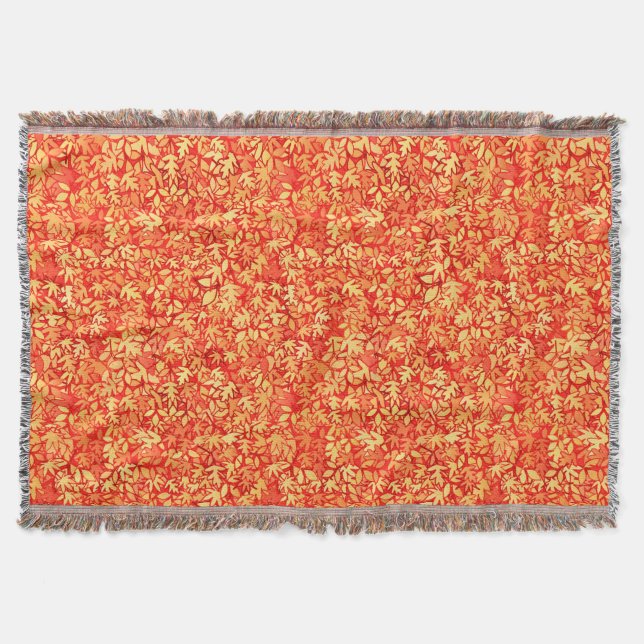 Höst löv, orange och guld mysfilt (Framsidan)