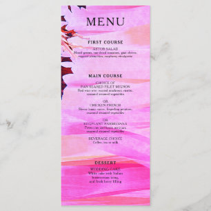 Höst löv Orange Rosa Swirl Bröllop Menu Meny