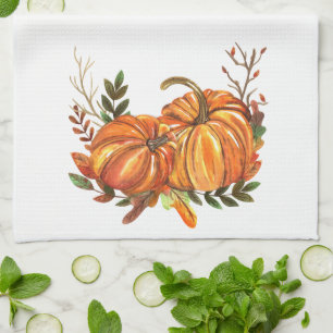 Höst löv Ornage Pumpkins Finare Kökshandduk