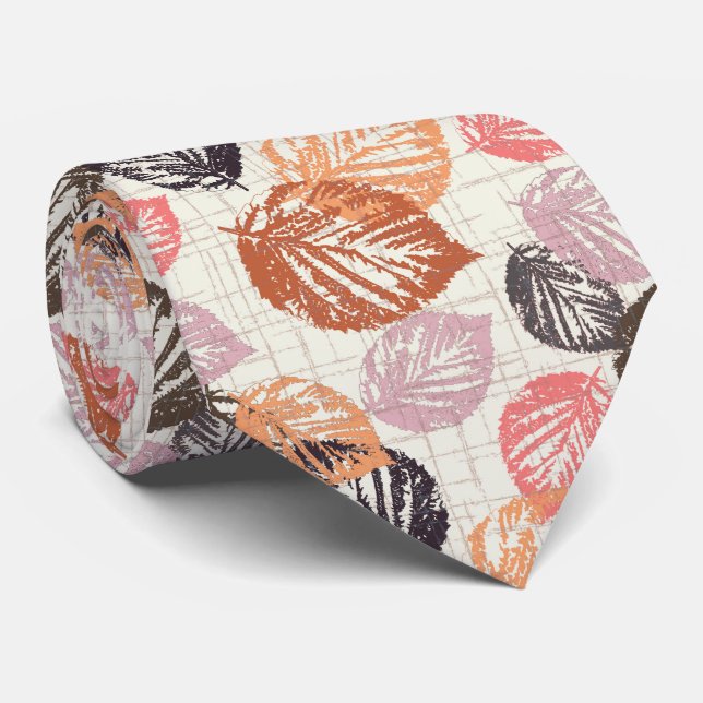 Höst löv på beige. slips (Rullad)