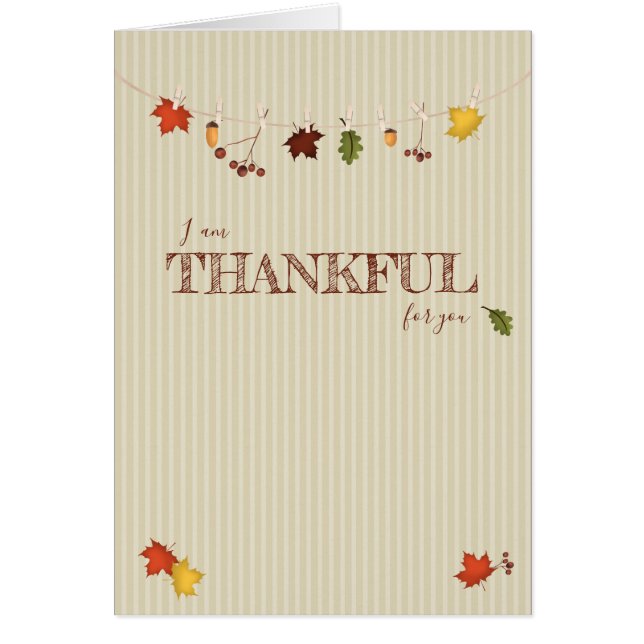 Höst löv på Clothesline Hälsningskort (Framsidan)