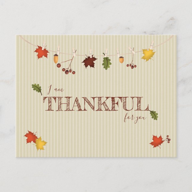 Höst löv på Clothesline Vykort (Framsida)