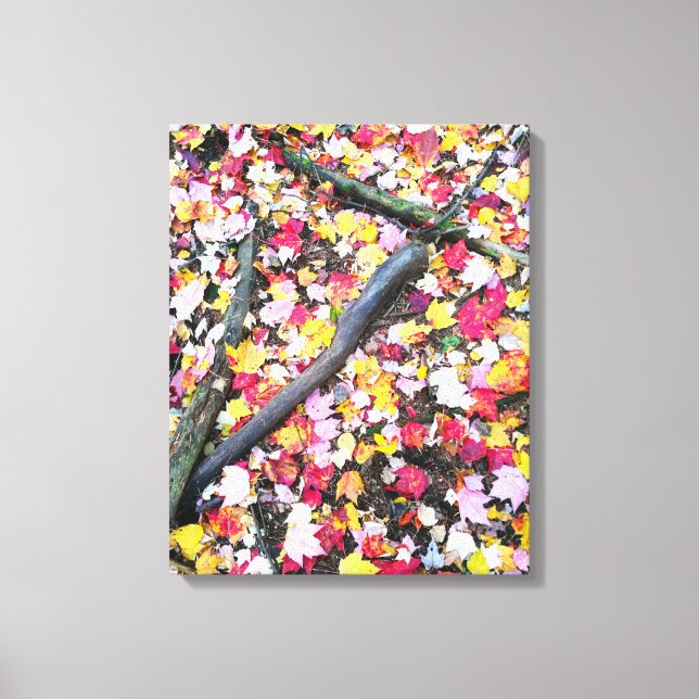Höst löv på marken canvastryck (Framsida)