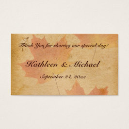 Höst löv på Märkrn Åldras Papper bröllopsförmån Visitkort