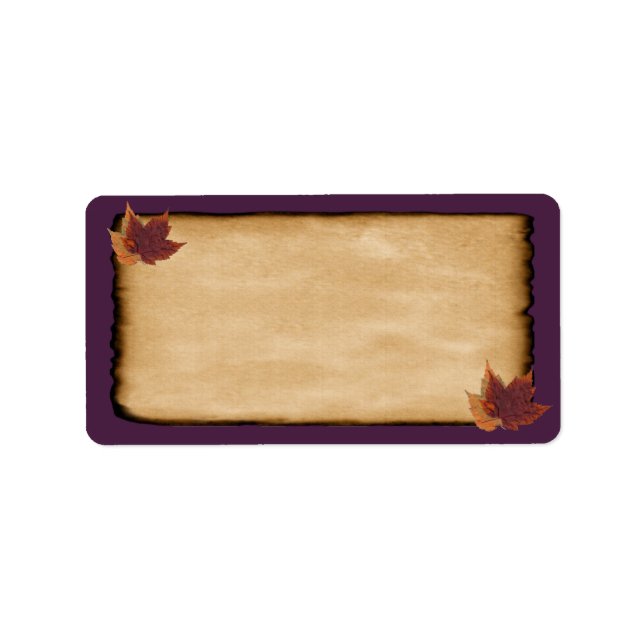 Höst löv, Papper LOOK-adressetikett för Åldras Adressetikett (Framsidan)