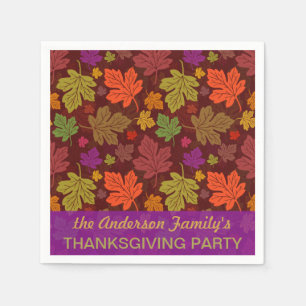 Höst löv Personlig Fall Thanksgiving Party Pappersservett