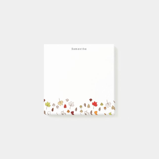 Höst löv Personlig Namn Post-it Block (Framsida)