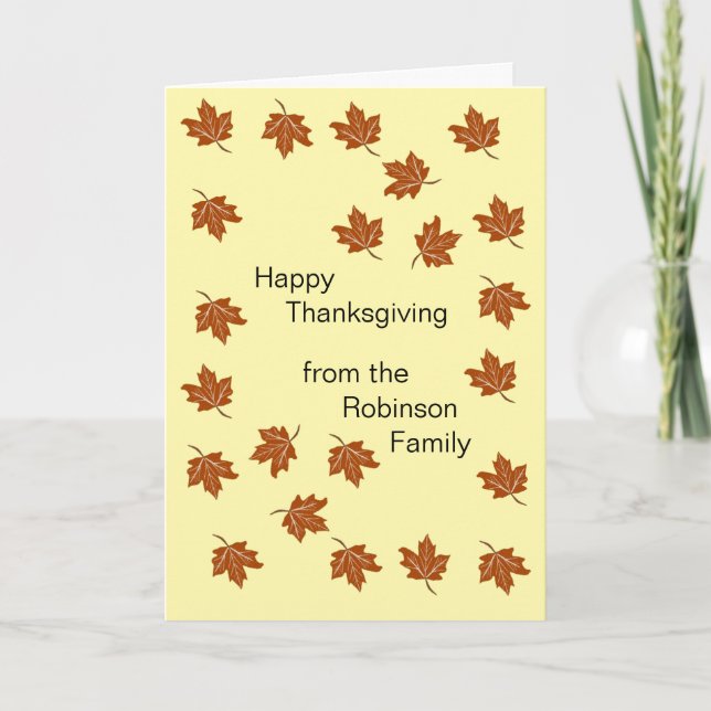 Höst löv Personlig Thanksgiving Card Helgkort (Framsida)