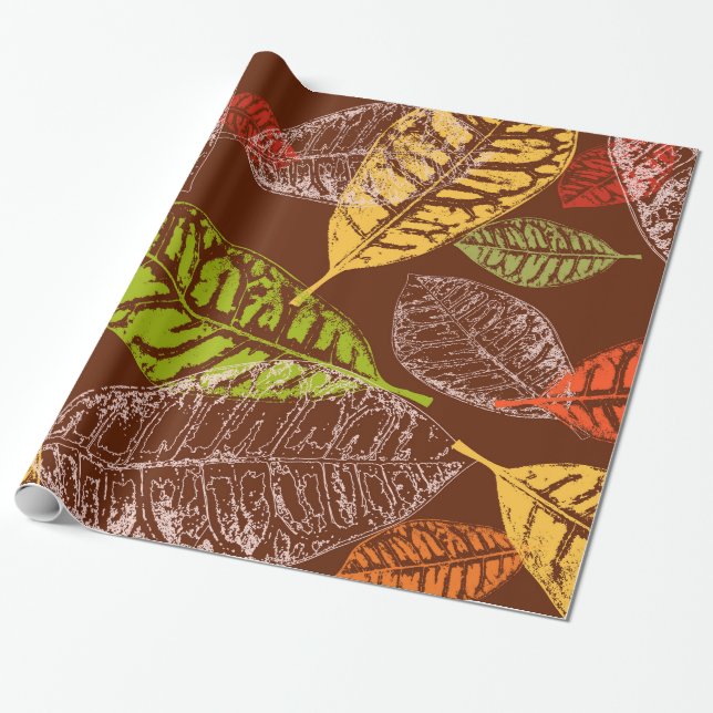 Höst löv presentpapper (Utrullad)