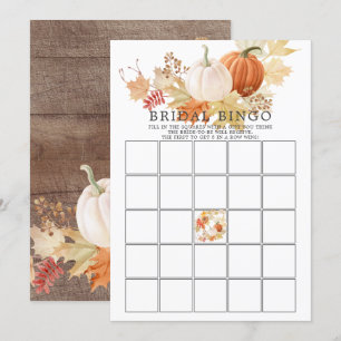 Höst löv Pumpkin BINGO Möhippa Game Inbjudningar