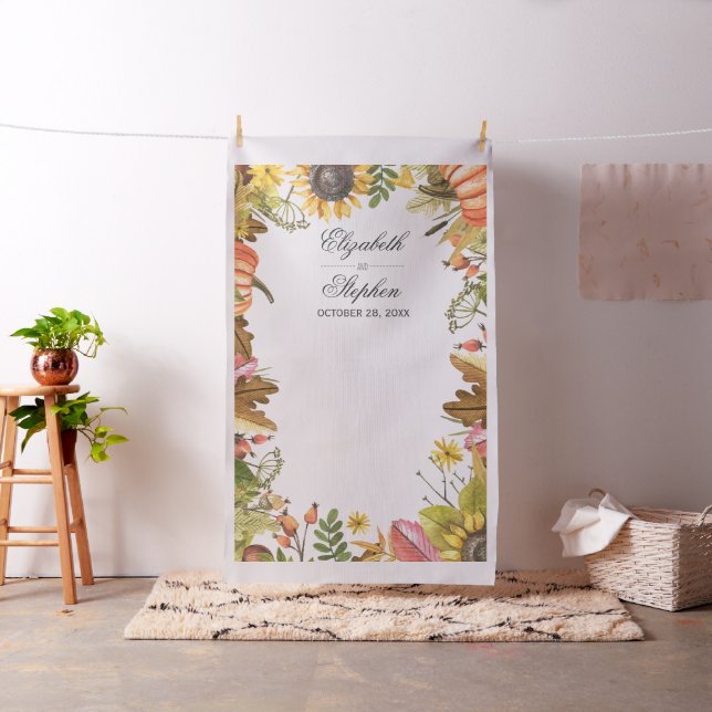 Höst löv Pumpkin Bröllop Photo Booth BackDrop Tyg (In Situ)