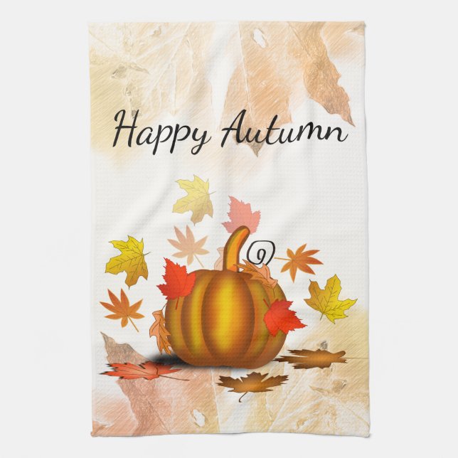 höst löv & Pumpkin Kitchen Towel Kökshandduk (Vertikal)