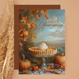 Höst löv Pumpkin Paj Happy thanksgiving Julkort
