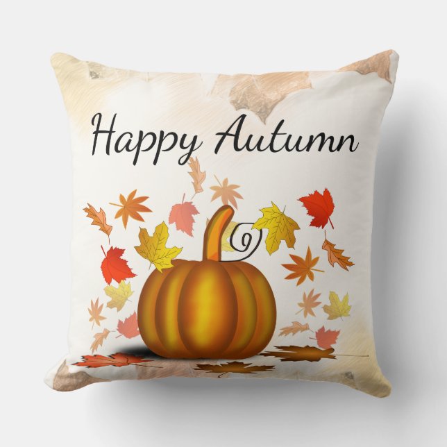 höst löv & Pumpkin Pillow Kudde (Framsida)