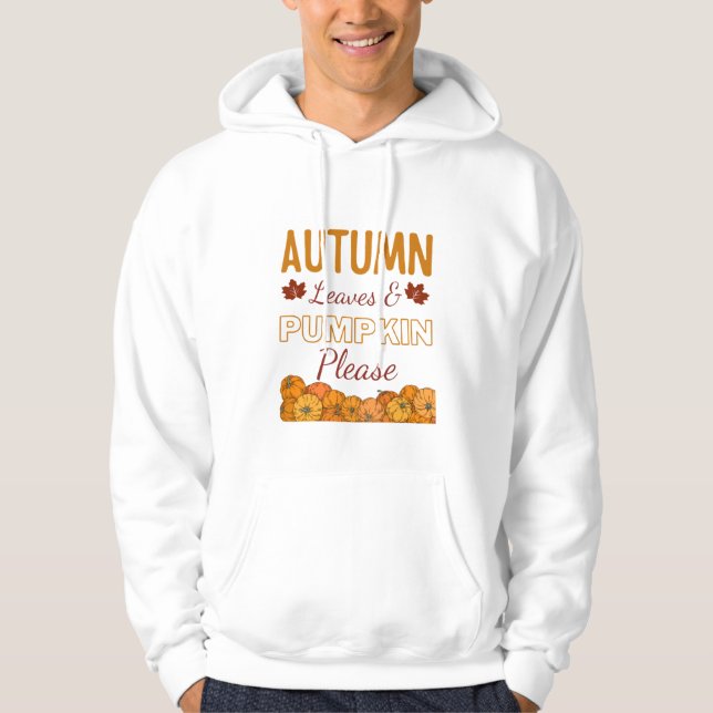 Höst löv & Pumpkin, tack Hoodie (Framsida)