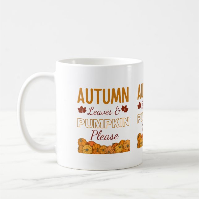 Höst löv & Pumpkin, tack Kaffemugg (Vänster)